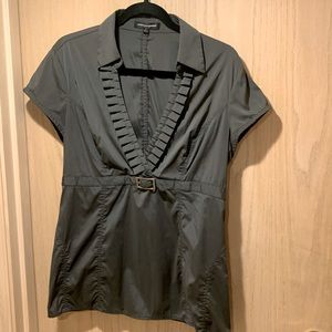 Express design, studio, flattering empire waist, side zip blouse